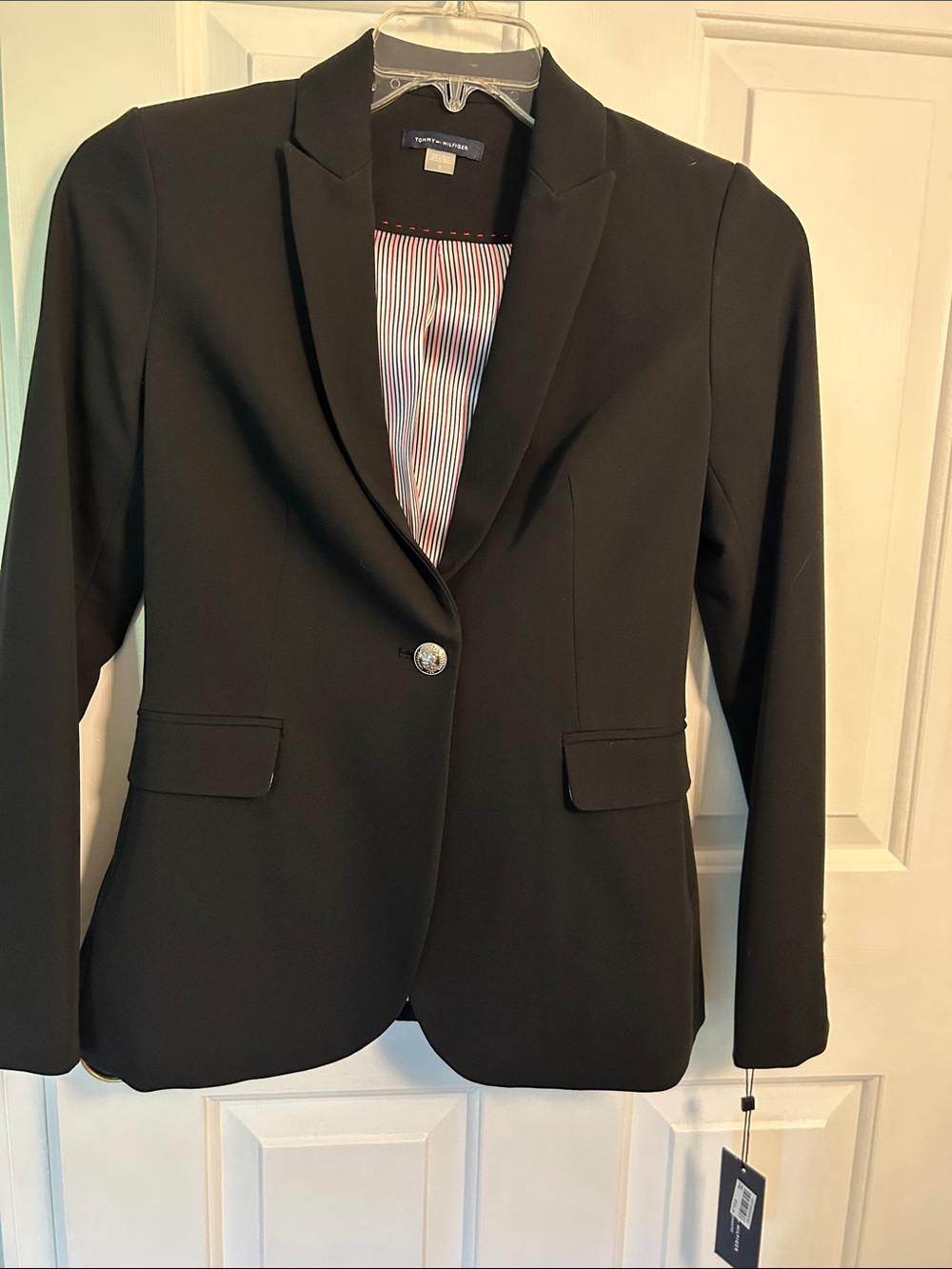Tommy Hilfiger Black Single-Button Notch Lapel Blazer dark navy